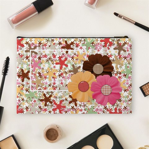 Sock Monkey Love Large Cosmetic Bag 1 By Lisa Minor Back