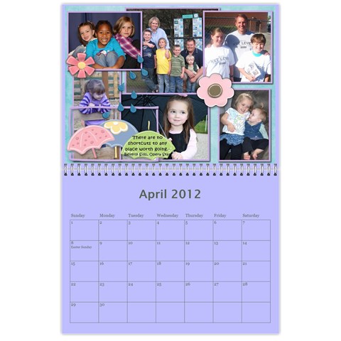Stoddard Family Calendar By Natalie Apr 2012