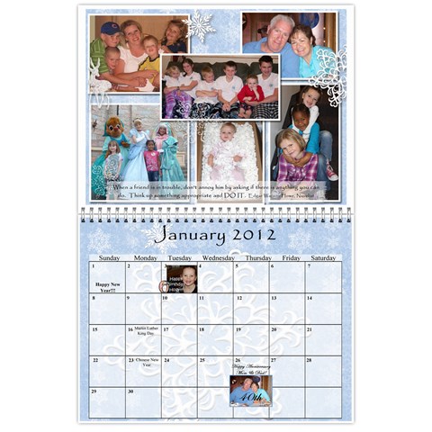 Stoddard Family Calendar By Natalie Jan 2012