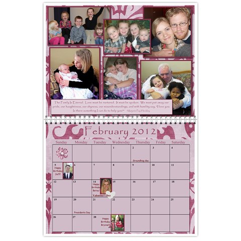 Stoddard Family Calendar By Natalie Feb 2012