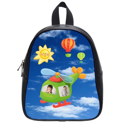 Helicopter Pilot Small Schoolbag Backpack For Dianne By Catvinnat Front