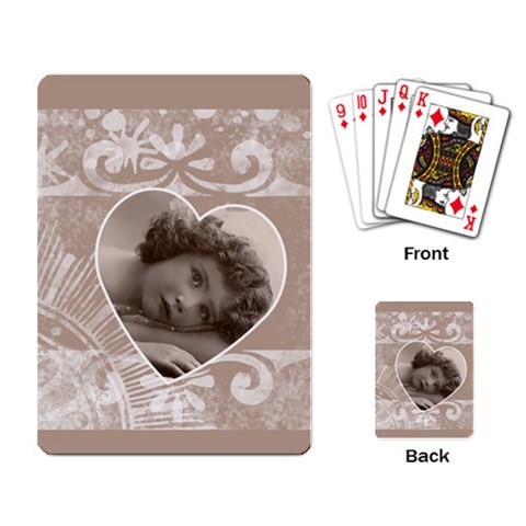 Romanza Taupe Playing Cards By Catvinnat Back