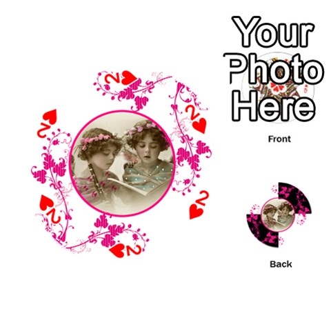 Pinkadink 54 Design Round Playing Cards By Catvinnat Front - Heart2