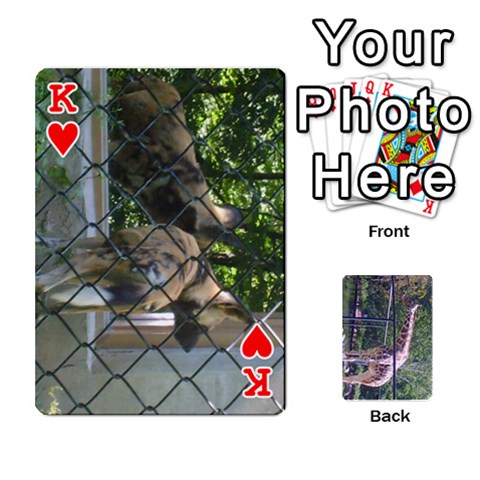 King Zoo Animal Playing Cards By Kim Blair Front - HeartK