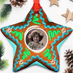 Gingerbread Cookie Star Ornament single sided - Ornament (Star)