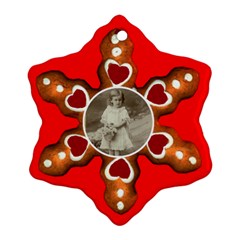Gingerbread Hearts Snowflake ornament single sided - Ornament (Snowflake)