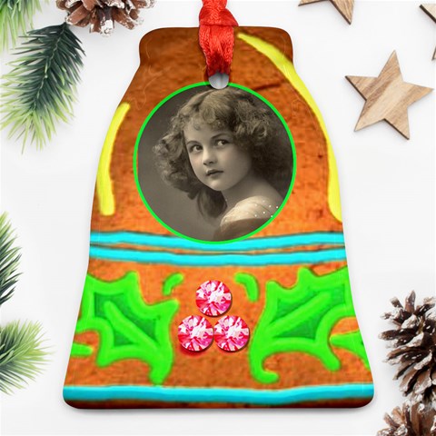 Gingerbread  Bell Ornament Single Sided By Catvinnat Front