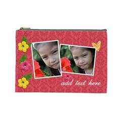 Cosmetic Bag (Large) - Swirls and Flowers