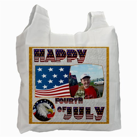 Happy Fourth Of July Recycle Bag Double Sided By Catvinnat Front