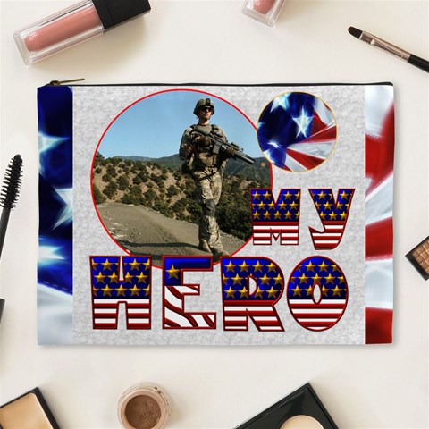 My Hero Us Military Cosmetic Bag Extra Large By Catvinnat Front