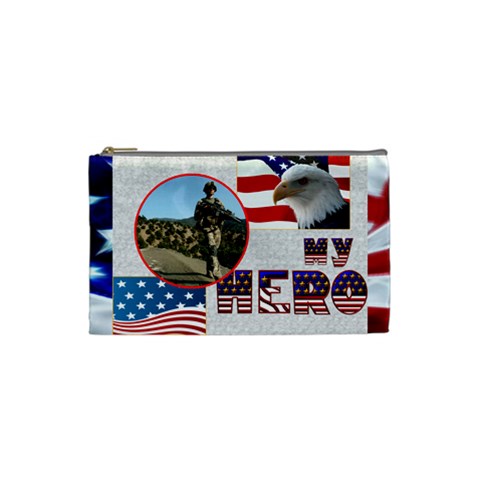 My Hero Us Military Cosmetic Bag Small By Catvinnat Front