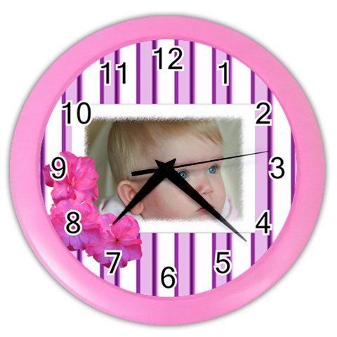 Pink Stripe Clock By Deborah Front