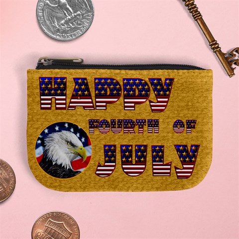 Happy 4th Of July Mini Coin Purse By Catvinnat Front