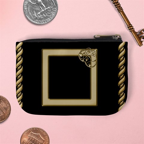 Black And Gold Mini Coin Purse By Deborah Back