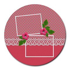 Mousepad- lace and flowers - Round Mousepad