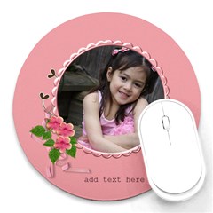 Round Mousepad- Girly Pink