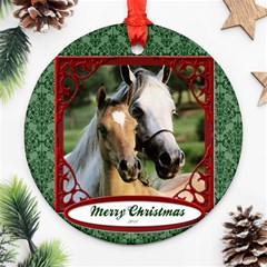 xmas horse - Ornament (Round)