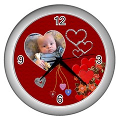 Lotsa Hearts Wall Clock - Wall Clock (Silver)