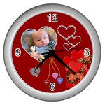 Lotsa Hearts Wall Clock - Wall Clock (Silver)