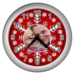 Snowflake Wall Clock - Wall Clock (Silver)
