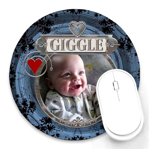 Giggle Round Mousepad By Lil Front