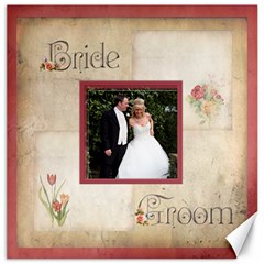 Bride & Groom Rosa Botanica 20 Inch Canvas