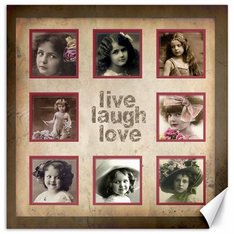 Live Laugh Love Cocoa Botanica 20 Inch Canvas By Catvinnat 19 x19.27  Canvas - 1