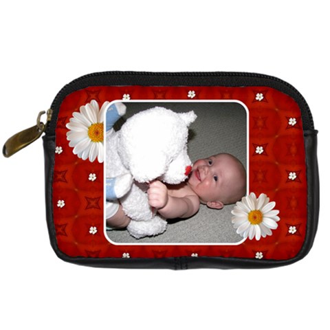 Pretty Red Digital Leather Camera Case By Lil Front