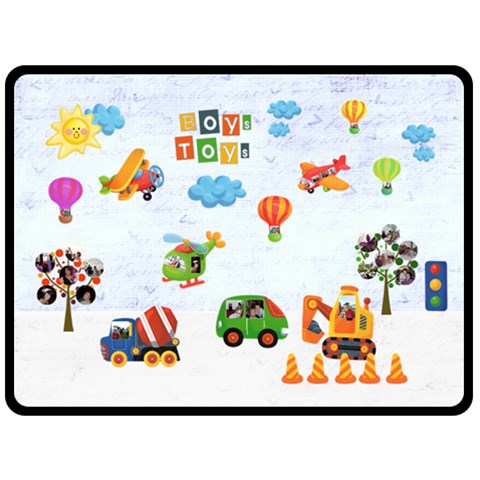 Boys Toys Family Extra Large Fleece Blanket By Catvinnat 80 x60  Blanket Front