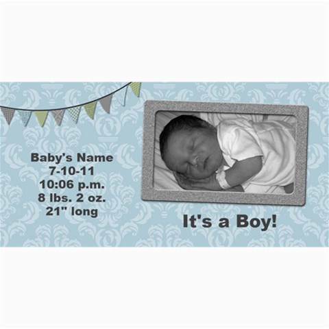 Summer Sophisticate Baby Boy Birth Announcements By Klh 8 x4  Photo Card - 1