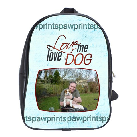 Love Me Love My Dog Large School Bag Back Pack By Catvinnat Front