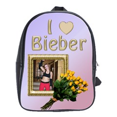 I Love Bieber (large) school bag - School Bag (Large)
