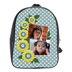 School Bag (Large)- Yellow Flowers