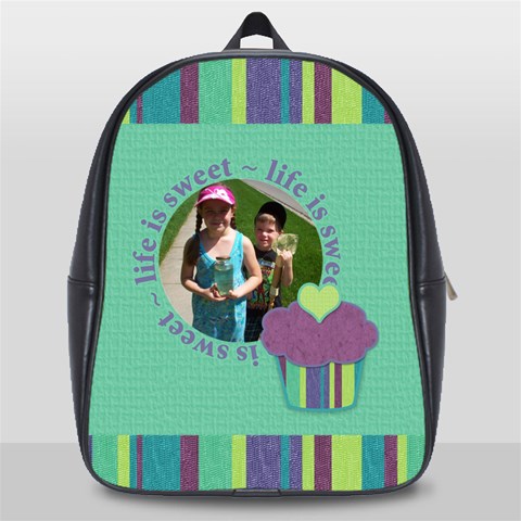 Life Is Sweet Large School Bag By Klh Front