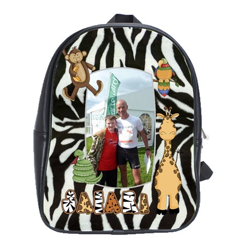 Safari Zebra Large School Bag Back Pack By Catvinnat Front