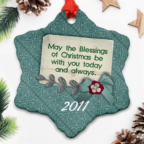 Snowflake/bessings Of Christmas Back