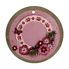 Sweet pink flowers ornament- 2 sides - Round Ornament (Two Sides)