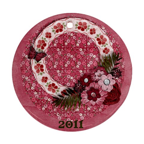 Sweet Pink Flowers Ornament Back