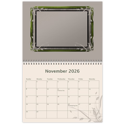 Cream Classic 2026 (any Year) Calendar By Deborah Nov 2026