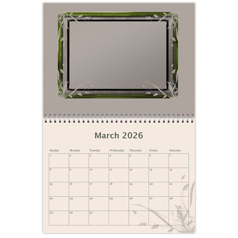 Cream Classic 2026 (any Year) Calendar By Deborah Mar 2026