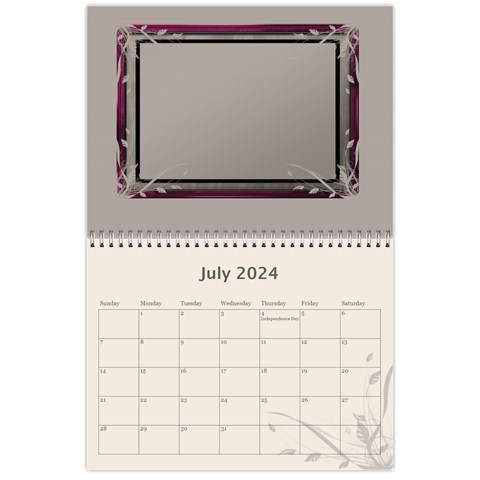 Cream Classic 2024 (any Year) Calendar By Deborah Jul 2024