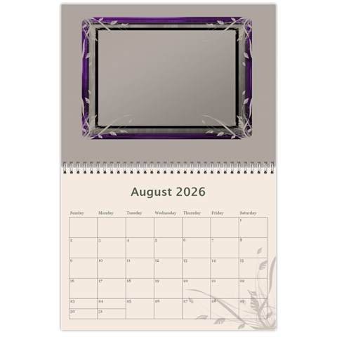 Cream Classic 2026 (any Year) Calendar By Deborah Aug 2026