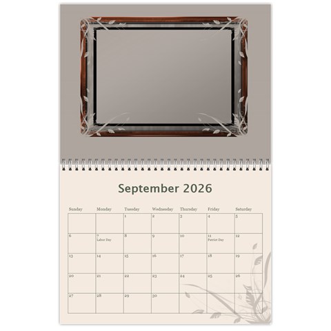 Cream Classic 2024 (any Year) Calendar By Deborah Sep 2024