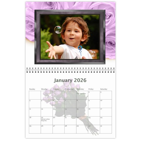Roses For You (any Year) 2026 Calendar By Deborah Jan 2026