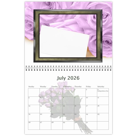 Roses For You (any Year) 2026 Calendar By Deborah Jul 2026