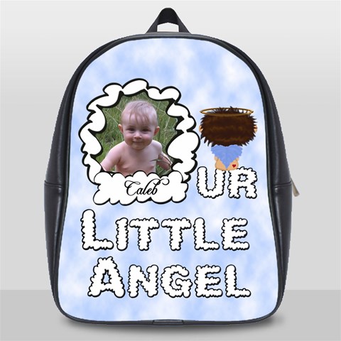 Our Little Angel Boy Large School Bag  By Chere s Creations Front