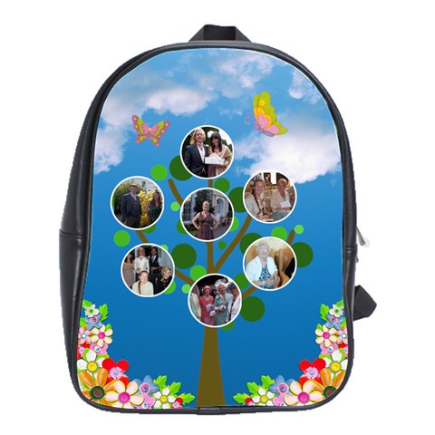Family Tree Large Back Pack School Bag By Catvinnat Front