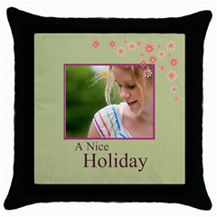 nice holiday - Throw Pillow Case (Black)