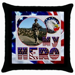 My Hero US Military Pillow Cushion Case - Throw Pillow Case (Black)
