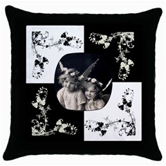 Angelica Pillow Cushion Case - Throw Pillow Case (Black)